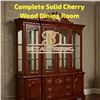 Complete Solid Cherry Wood Dining Room Suite – Table, 8 Chairs & 2 Extension Leaves