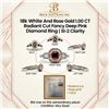 18k White and Rose Gold 1.00ct Radiant Cut Fancy Deep Pink Diamond Ring, SI-2 Clarity