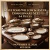 Doultons Willow&ASTER dinnerware set featuring brown borders, gold gilt, and Asian-inspired motifs