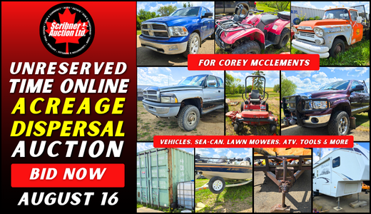 Acreage Dispersal Auction for Corey McClements of Lougheed, AB