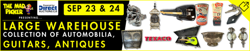 September 23 & 24 Large Warehouse Collection Of Automobilia, Guitars, Antiques