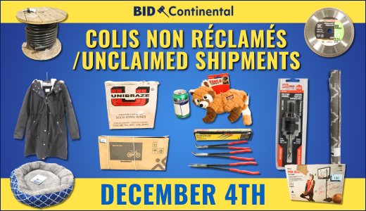 COLIS NON RÉCLAMÉS / UNCLAIMED SHIPMENTS