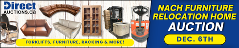 Nach Furniture Relocation Home Auction – Forklifts, Furniture, Racking & More!