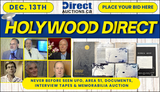 Hollywood Direct - Never Before Seen UFO, Area 51, Documents, Interview Tapes & Memorabilia Auction