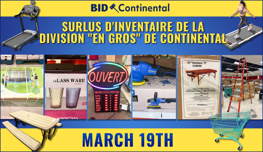 SURLUS D'INVENTAIRE DE LA DIVISION EN GROS DE CONTINENTAL