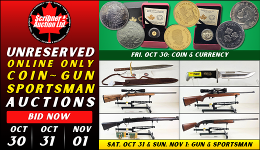 COIN ~ GUN ~ SPORTSMAN 3-DAY ONLINE AUCTION Oct 30–31 & Nov 1