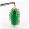 40ct Jade Yellow Gold Vermeil Pendant (JEW-2230)