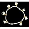 Ivory Carved Elephant Bracelet w/ Gold Vermeil (JEW-2403)