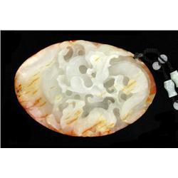 790ct Chinese Hetian Jade Tiger & Dragon Pendant (ANT-1477)