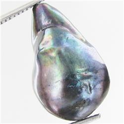 16.87ct Baroque Peacock Black South Sea Saltwater Pearl (GEM-33256)