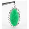 40ct Jade White Gold Vermeil Pendant (JEW-2231)