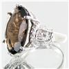 Image 2 : 41.16twc Smoky Quartz Diamond Sterling Ring (JEW-3412)
