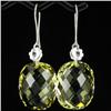 39.05ct Silver Earrings Oval Cut Lemon Quartz (GEM-29744)