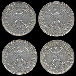 1967D/J Germany 1 Mark Hi Grade Scarce 4 Pcs (COI-8171)