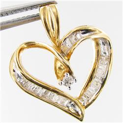 9.65twc Diamond 10k Gold Heart Pendant (JEW-3379)