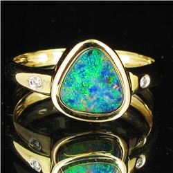 11.3twc Opal Diamond 14k Gold Ring (JEW-3404)