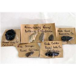 Original California Stone Arrowheads & Tools