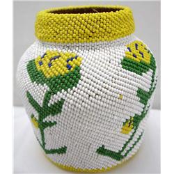 Native American Paiute Beaded Jar