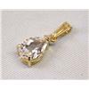 Image 1 : Cubic Zirconia Teardrop Pendant on Gold Tone Back