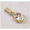 Image 2 : Cubic Zirconia Teardrop Pendant on Gold Tone Back