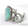 Image 2 : Native American Navajo Silver Sandcast Bracelet