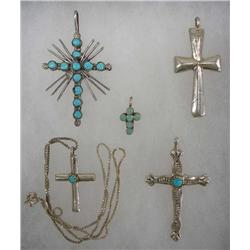 Native American Turquoise Cross Pendants