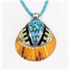 Image 2 : Native American Santo Domingo Inlay Necklace