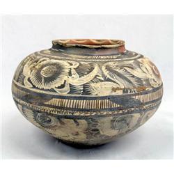 1920s Mexican Huastecan Large Pottery Bowl