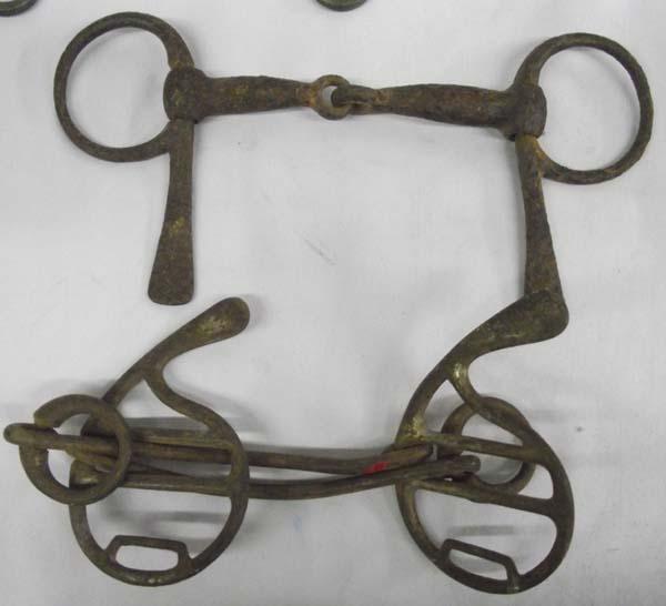 Vintage Western Horse Bits and Pair Blinders