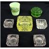 Image 1 : Antique Glass Salt Cellars, Frog, Jadeite Glass.