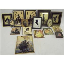 Antique Framed Silhouette Art Pieces, 4-misc.