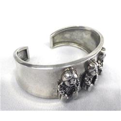 Native American Navajo Silver Storyteller Bracelet