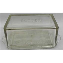 Antique Covered Glass Butter Dish
