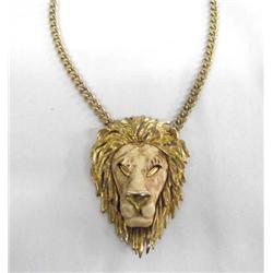 1970's Lion-head Pendant on Chain.