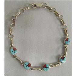 Native American Zuni Link Bracelet by Cheama