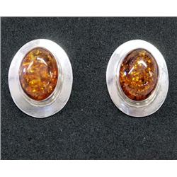 Native American Navajo Amber Earrings-Danetdale