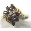 Image 1 : Sapphire Diamond Cocktail Ring Size 7 1/2