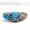 Image 1 : Native American Navajo Silver Turquoise Bracelet H
