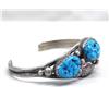 Image 2 : Native American Navajo Silver Turquoise Bracelet H