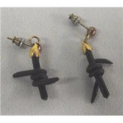 Barbed Wire Pierced Earrings