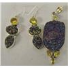 Image 1 : Druzy/Citrine Pendant and Earrings Set