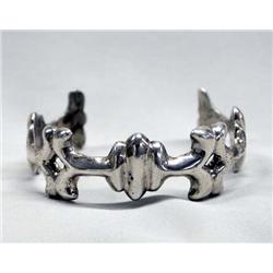 Native American Navajo Sterling Sandcast Bracelet