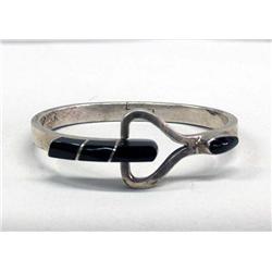 Mexican Taxco Silver & Onyx Bracelet