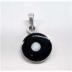 Mexican Jet and Opal Pendant