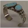 Image 1 : Navajo Silver Turquoise Bracelet by A&J Cleveland