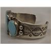 Image 2 : Navajo Silver Turquoise Bracelet by A&J Cleveland