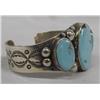 Image 3 : Navajo Silver Turquoise Bracelet by A&J Cleveland