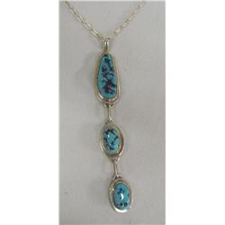 Native American Navajo Silver Turquoise Necklace