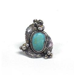Native American Navajo Turquoise Ring Size 7 1/2