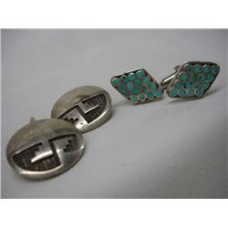 Native American Navajo Cuff Links, 2 Pair.